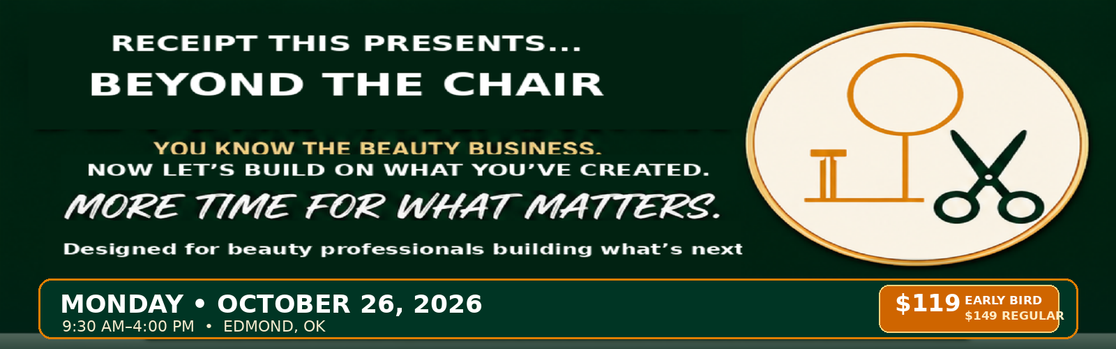 Beyond the Chair organization workshop for independent beauty professionals in Edmond Oklahoma